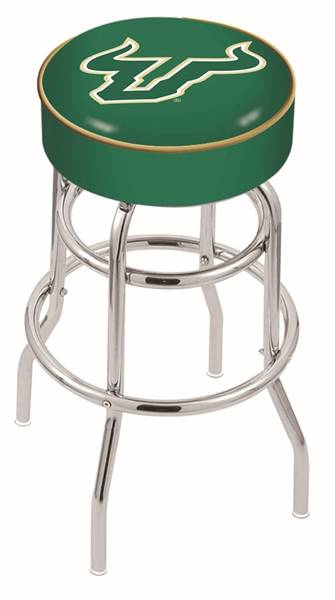  South Florida 25" Double-Ring Swivel Counter Stool with Chrome Finish   