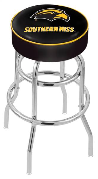  Southern Miss 25" Double-Ring Swivel Counter Stool with Chrome Finish   