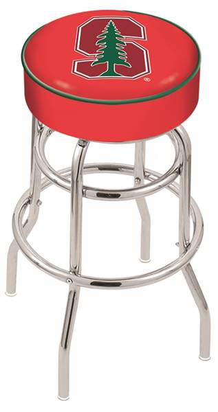  Stanford 25" Double-Ring Swivel Counter Stool with Chrome Finish   