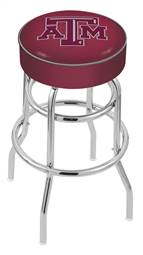  Texas A&M 25" Double-Ring Swivel Counter Stool with Chrome Finish   