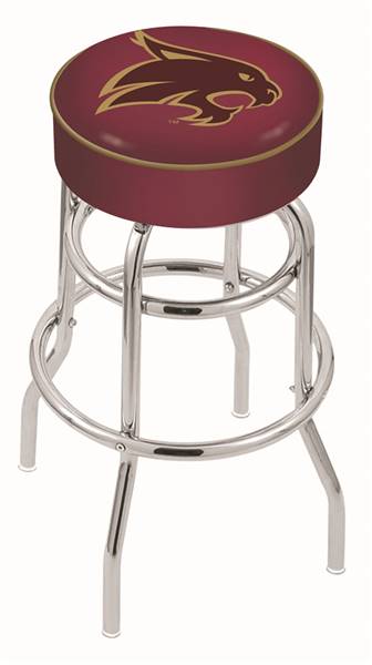  Texas State 25" Double-Ring Swivel Counter Stool with Chrome Finish   