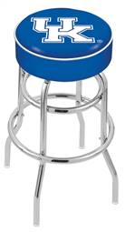  Kentucky "UK" 25" Double-Ring Swivel Counter Stool with Chrome Finish   