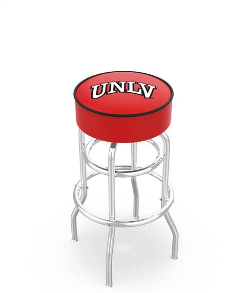  UNLV 25" Double-Ring Swivel Counter Stool with Chrome Finish   