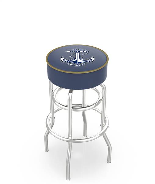  US Naval Academy (NAVY) 25" Double-Ring Swivel Counter Stool with Chrome Finish   