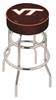 Virginia Tech 25" Double-Ring Swivel Counter Stool with Chrome Finish   