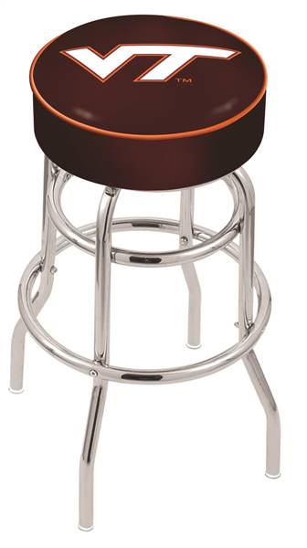  Virginia Tech 25" Double-Ring Swivel Counter Stool with Chrome Finish   