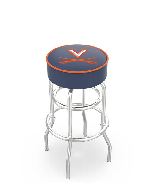  Virginia 25" Double-Ring Swivel Counter Stool with Chrome Finish   