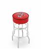  Wisconsin "Badger" 25" Double-Ring Swivel Counter Stool with Chrome Finish   