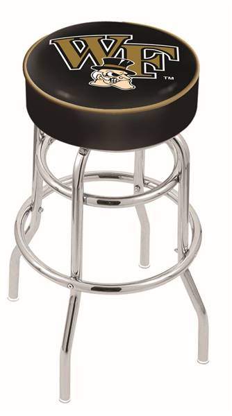  Wake Forest 25" Double-Ring Swivel Counter Stool with Chrome Finish   