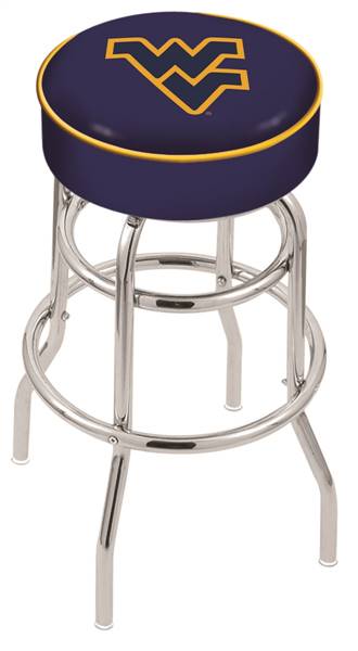  West Virginia 25" Double-Ring Swivel Counter Stool with Chrome Finish   