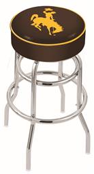  Wyoming 25" Double-Ring Swivel Counter Stool with Chrome Finish   
