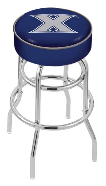  Xavier 25" Double-Ring Swivel Counter Stool with Chrome Finish   