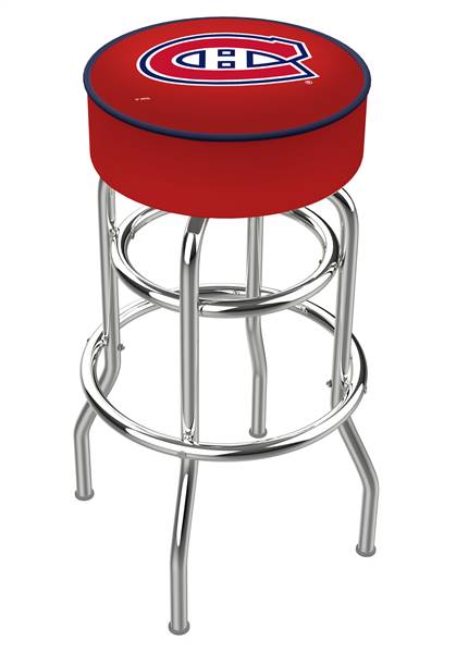Montreal Canadiens 30" Double-Ring Swivel Bar Stool with Chrome Finish   