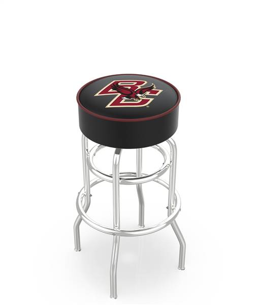  Boston College 30" Double-Ring Swivel Bar Stool with Chrome Finish   