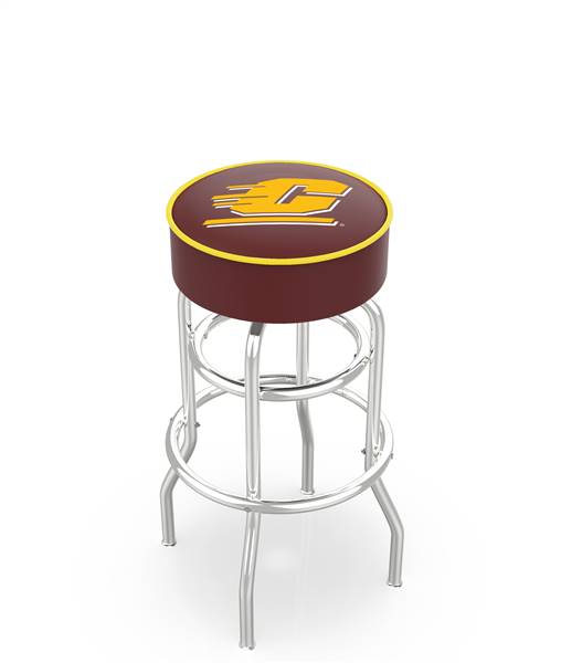  Central Michigan 30" Double-Ring Swivel Bar Stool with Chrome Finish   