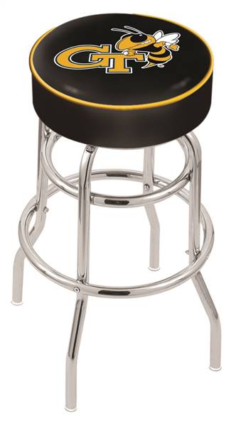  Georgia Tech 30" Double-Ring Swivel Bar Stool with Chrome Finish   