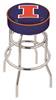  Illinois 30" Double-Ring Swivel Bar Stool with Chrome Finish   