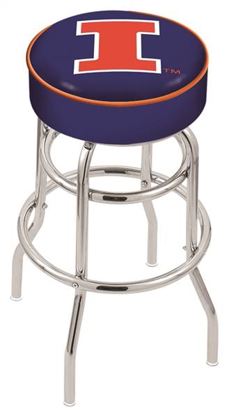  Illinois 30" Double-Ring Swivel Bar Stool with Chrome Finish   