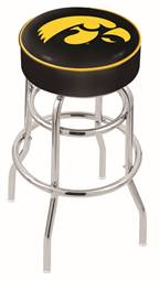  Iowa 30" Double-Ring Swivel Bar Stool with Chrome Finish   