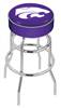  Kansas State 30" Double-Ring Swivel Bar Stool with Chrome Finish   