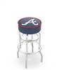  Atlanta Braves 30" Doubleing Swivel Bar Stool with Chrome Finish   