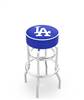  Los Angeles Dodgers 30" Doubleing Swivel Bar Stool with Chrome Finish   