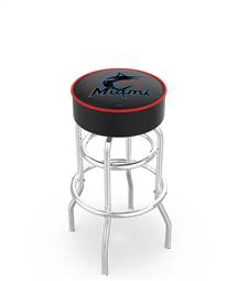  Miami Marlins 30" Doubleing Swivel Bar Stool with Chrome Finish   