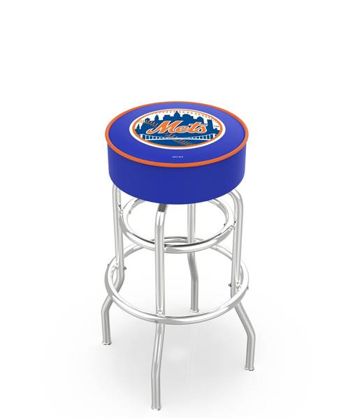  New York Mets 30" Doubleing Swivel Bar Stool with Chrome Finish   