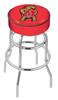  Maryland 30" Double-Ring Swivel Bar Stool with Chrome Finish   