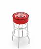  Ohio State 30" Double-Ring Swivel Bar Stool with Chrome Finish   