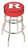  Rutgers 30" Double-Ring Swivel Bar Stool with Chrome Finish   