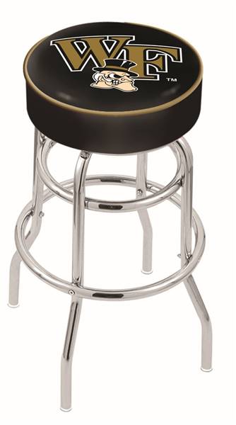  Wake Forest 30" Double-Ring Swivel Bar Stool with Chrome Finish   