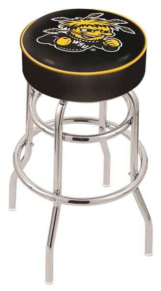  Wichita State 30" Double-Ring Swivel Bar Stool with Chrome Finish   