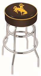  Wyoming 30" Double-Ring Swivel Bar Stool with Chrome Finish   