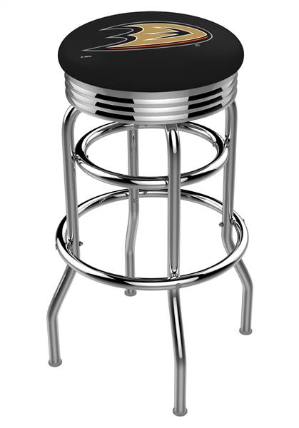 Anaheim Ducks 25" Double-Ring Swivel Counter Stool with Chrome Finish  