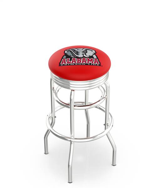  Alabama 25" Double-Ring Swivel Counter Stool with Chrome Finish  