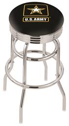  U.S. Army 25" Double-Ring Swivel Counter Stool with Chrome Finish  