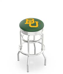  Baylor 25" Double-Ring Swivel Counter Stool with Chrome Finish  