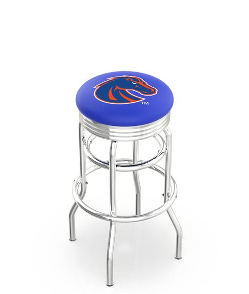  Boise State 25" Double-Ring Swivel Counter Stool with Chrome Finish  