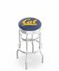  Cal 25" Double-Ring Swivel Counter Stool with Chrome Finish  