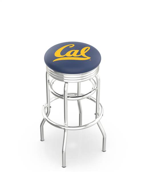  Cal 25" Double-Ring Swivel Counter Stool with Chrome Finish  