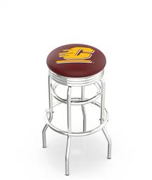  Central Michigan 25" Double-Ring Swivel Counter Stool with Chrome Finish  