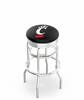  Cincinnati 25" Double-Ring Swivel Counter Stool with Chrome Finish  