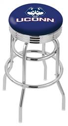  Connecticut 25" Double-Ring Swivel Counter Stool with Chrome Finish  