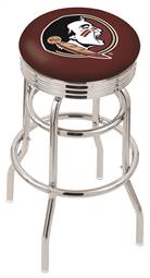  Florida State (Head) 25" Double-Ring Swivel Counter Stool with Chrome Finish  