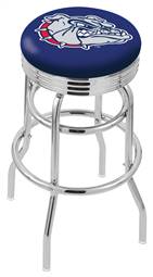  Gonzaga 25" Double-Ring Swivel Counter Stool with Chrome Finish  