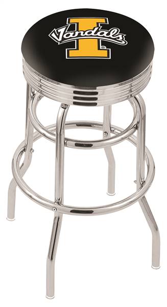  Idaho 25" Double-Ring Swivel Counter Stool with Chrome Finish  