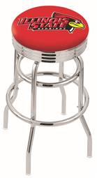  Illinois State 25" Double-Ring Swivel Counter Stool with Chrome Finish  