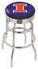  Illinois 25" Double-Ring Swivel Counter Stool with Chrome Finish  