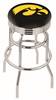  Iowa 25" Double-Ring Swivel Counter Stool with Chrome Finish  